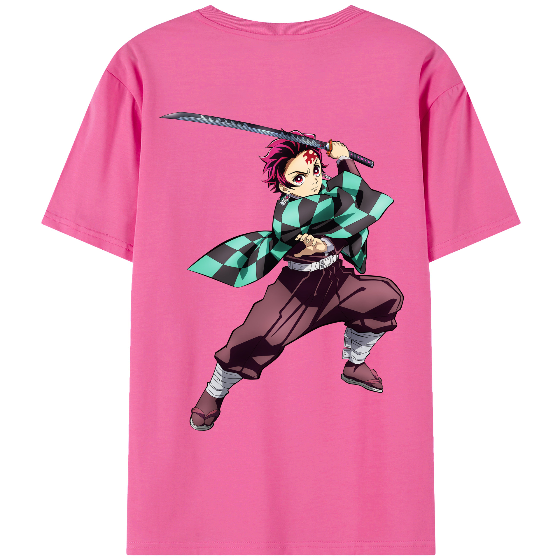 （画像用） 鬼滅の刃 竈門 炭治郎／かまど たんじろう Kamado Tanjirou レディース半袖Tシャツ(バックプリント)